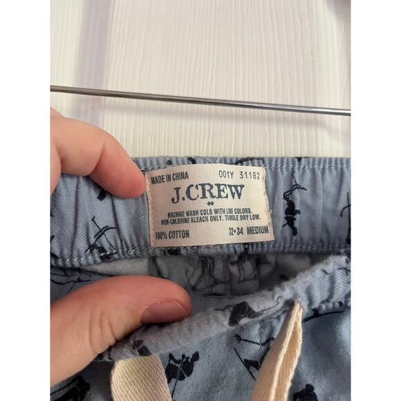 J.Crew Men's Skier Print Cotton Flannel Cozy Pajama Pant Light Blue | 32 34 M - Picture 2 of 4
